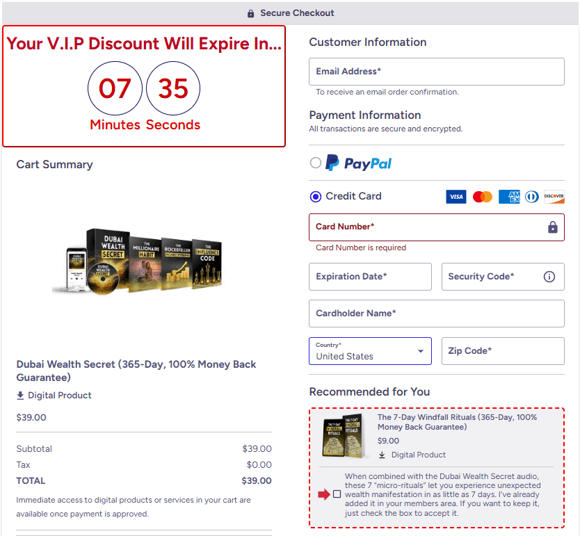 Dubai-wealth-secret-checkout-page